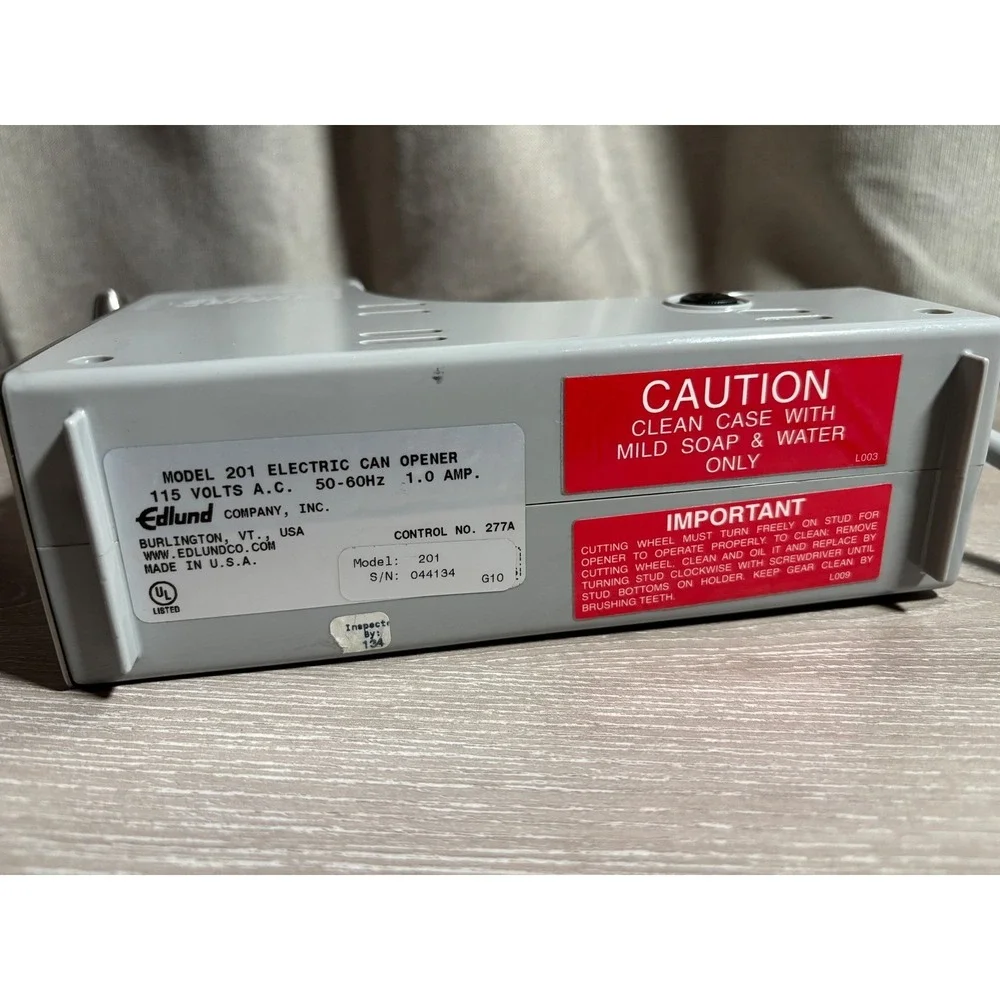 Edlund Model 201 Electric Can Opener Commercial Grade Grey Handheld 115V USA